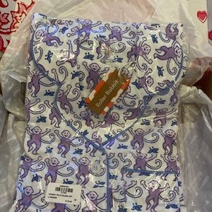 Roller rabbit lavender / purple monkeys polo set